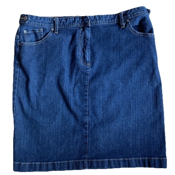 Nautica Denim Skirt Women’s Size 16 Dark Wash Jean Short Knee Length Skirt - Picture 1 of 16